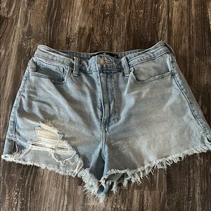 Hollister Blue Jean Shorts Distressed Cut-Off Style